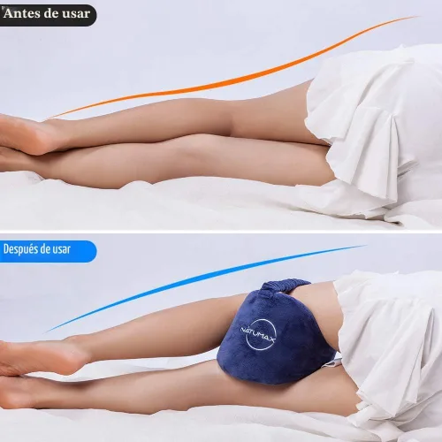 Vista 4 de Almohada de rodilla para personas que duermen de lado, alivio del dolor de ciática, dolor de espalda/piernas, embarazo, dolor de cadera