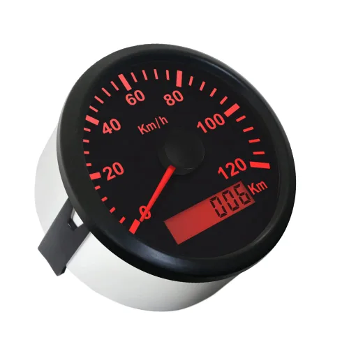 Vista 2 de ELING Velocímetro GPS Velómetro 120KM/H para coche, motocicleta, barco, yate con retroiluminación 3.346 in 12V/24V