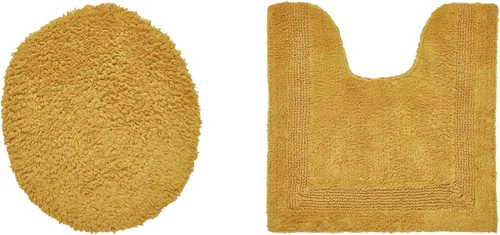 Vista 188 de Better Trends - Juego de 2 alfombras de baño 100% algodón, extra suaves, con borlas, de 17" x 24", alfombra de baño superabsorbente y reversible