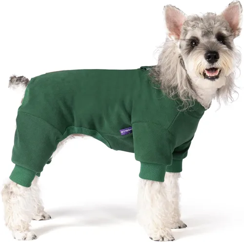 Vista 30 de cyeollo - Pijama de forro polar para perro, abrigos cálidos para perros pequeños, mameluco, azul marino, talla XS Soft Thermal Fleece, Turtleneck 1#