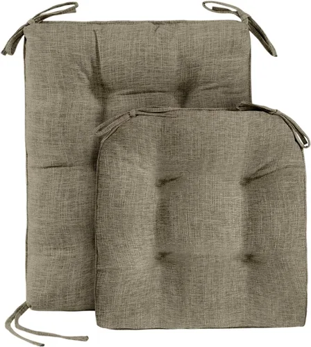 Vista 3 de Basic Beyond Juego de 3 cojines para mecedoras de porche para mecedoras de madera para exteriores con acolchado grueso, cojín de respaldo con lazos