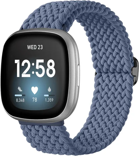 Vista 25 de Maledan Banda elástica trenzada compatible con Fitbit Sense/Versa 3/4 y Sense 2, correa elástica suave para reloj inteligente, accesorio