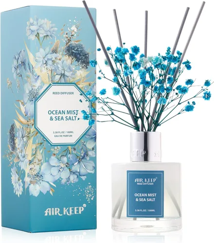Vista 39 de Airkeep Juego de difusor de varillas – 3.38 onzas líquidas (3.4 fl oz), difusor de aroma de bambú para el hogar, incluye 8 varillas difusoras