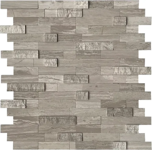 Vista 10 de SUNWINGS Mosaico de 5 hojas de azulejos de mármol autoadhesivos de piedra natural 3D, 11.5 x 10.7 pulgadas, para pegar en el protector contra