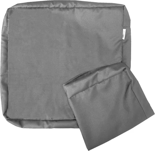 Vista 13 de Juego de 4 fundas de cojín impermeables para exteriores de 18" x 16" x 4", solo fundas de repuesto con cremallera para muebles de patio, sofá, sofá