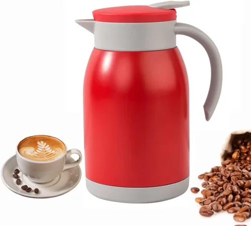 Jarra térmica de café de acero inoxidable, dispensador de agua y bebidas al vacío de doble pared, retención de calor de 12 horas, 27 oz/27.1 fl oz