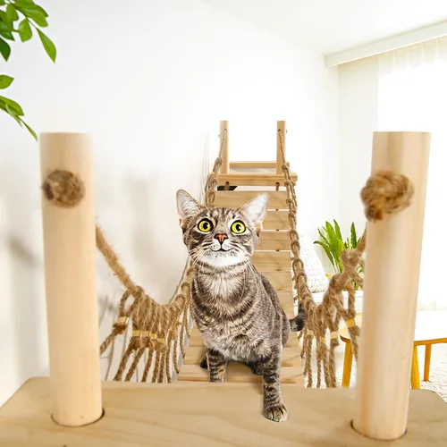 Vista 6 de Estantes de Pared para Gatos Calmbee - Árbol Colgante de 178 cm con Nido y Repisa en Forma de Nube