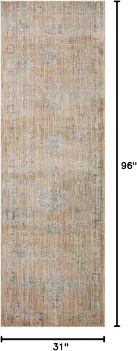 Vista 175 de Loloi Jean Stoffer Katherine Collection KES-02 Ocean/Coral 2'-7'' x 10'-0'', .25" Pile Height, Runner Rug