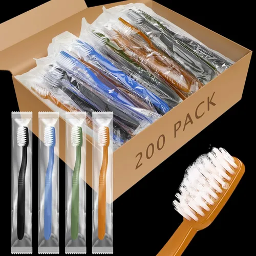 Vista 7 de Tioncy Paquete de 60 Cepillos de Dientes Desechables Prepegados Cepillos de Dientes Envueltos Individualmente Cerdas Suaves Cepillo de Dientes