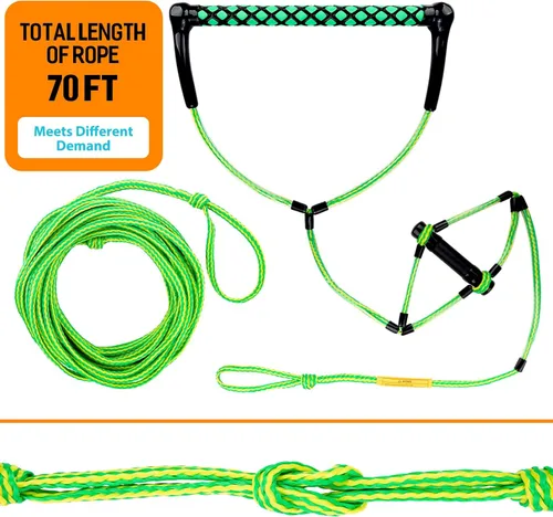 Vista 5 de Obcursco Cuerda Wakeboard, línea de deportes acuáticos con mango EVA. Ideal para esquí acuático, wakeboard, rodillera