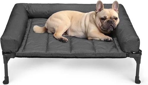 Vista 27 de Veehoo Cama elevada refrescante para perro con cojín extraíble e impermeable, cuna elevada para mascotas con malla Teslin transpirable, pies