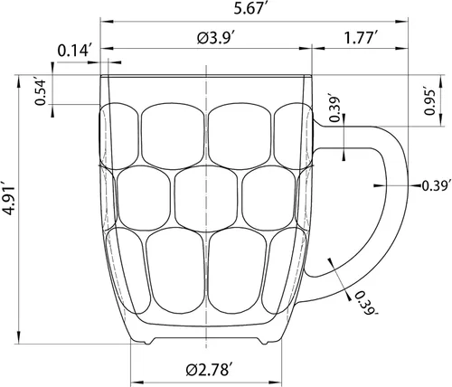 Vista 5 de Taza de cerveza Dimple Stein - 20 oz (paquete de 4)