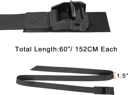 Vista 77 de Ayaport Correas de amarre con hebillas ajustables con hebilla de leva de amarre correa de cincha para embalaje negro, paquete de 4