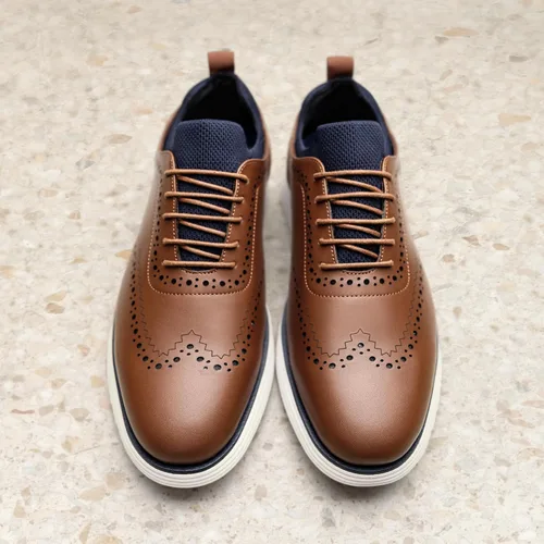 Vista 4 de Bruno Marc Zapatillas de vestir MaxFlex Oxfords para hombre Marrón