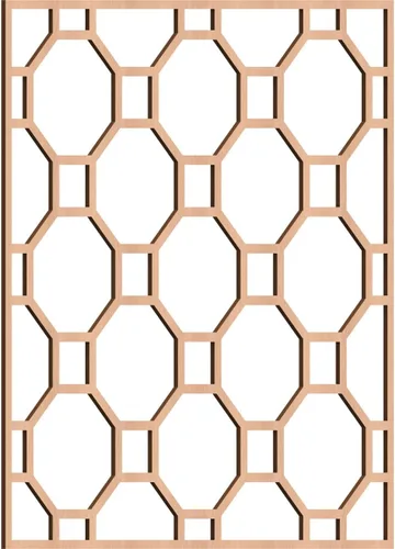 Vista 21 de 7 3/8"W x 7 3/8"H x 1/4"T Extra Small Pontiac Decorative Fretwork Wood Wall Panels, Alder