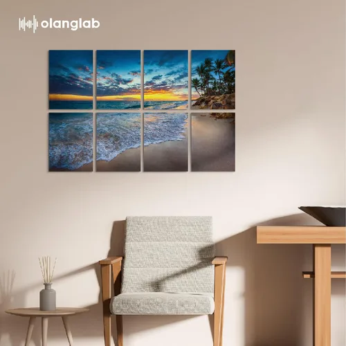 Vista 7 de Olanglab Paneles acústicos artísticos, paneles de pared absorbentes de sonido de 48 x 32 pulgadas para paneles de pared acústicos decorativos Playa B