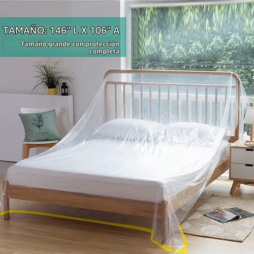 Vista 3 de HERSENT 2 Paquetes Fundas de Sofá de Plástico de 144 pulgadas/12 pies, Fundas de Sofá de Plástico Impermeables para Muebles para Sofá Seccional