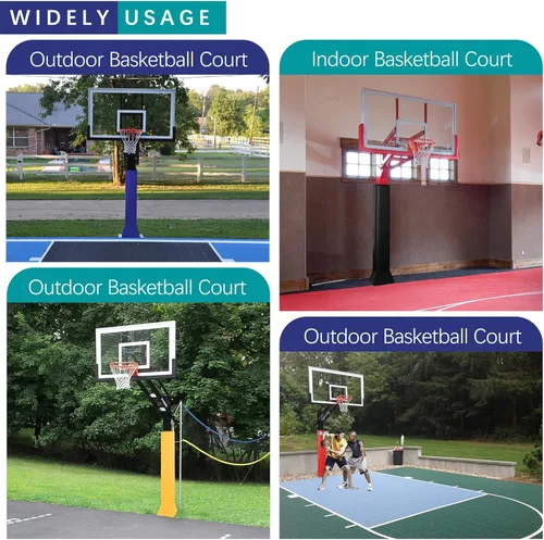 Vista 5 de Base acolchada de baloncesto de base cuadrada para baloncesto, almohadilla cuadrada de alta resistencia, para exteriores se adapta a 4 x 4 pulgadas