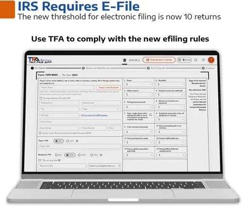 Vista 4 de (2025) TFA Software for Tax Form Filing, Print, Mail, and efile W2 and 1099 Forms for Windows and Mac