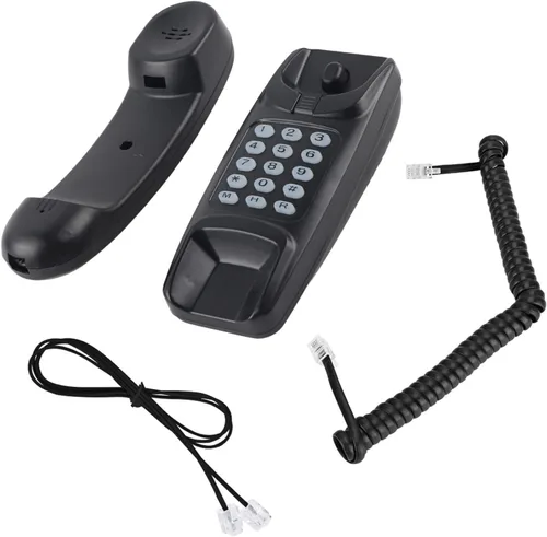 Wendry Teléfono con cable, extensión de teléfono fijo de montaje en pared, sin identificación de llamadas, teléfono doméstico para familia de hotel