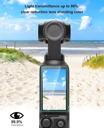 Vista 6 de PULUZ Protector de lente de vidrio templado 9H 2.5D HD + película de pantalla LCD de vidrio templado para DJI OSMO Pocket 3 utilizado para lentes