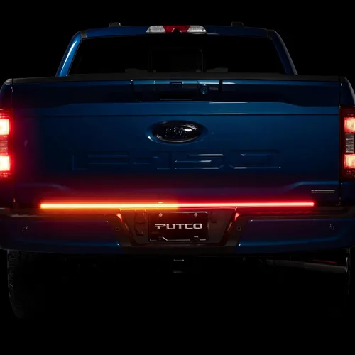 Vista 4 de Putco Barra de luz LED de hoja de 48 pulgadas para portón trasero, luces LED rojas/ámbar/blancas y arnés de conexión rápida Plug-N-Play, compatible