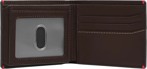 Vista 19 de Fossil Billetera plegable de cuero para hombre con ventana de identificación abatible para hombres, negro, (Black Wallet + Bracelet)