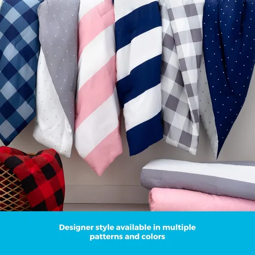 Vista 6 de LINENSPA - Edredón de microfibra hipoalergénico, con relleno sintético, para usar todo el año, tamaño matrimonial, blancogris