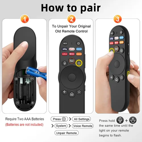 Vista 5 de Mando a distancia de voz para control remoto de Smart TV Vizio, XRT270 Mando a distancia de voz Bluetooth para VIZIO SmartCast D/P/M/V-Series 4K