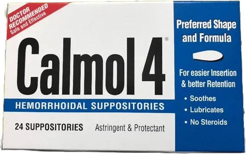 Calmol 4 Supositorios hemorroidales 24 cada uno (paquete de 2)