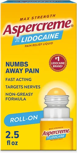 Vista 9 de Aspercreme Aceites Esenciales Lidocaína Alivio del Dolor con Aplicador Roll-On Sin Desorden, Lidocaína de Máxima Potencia Adormece el Dolor