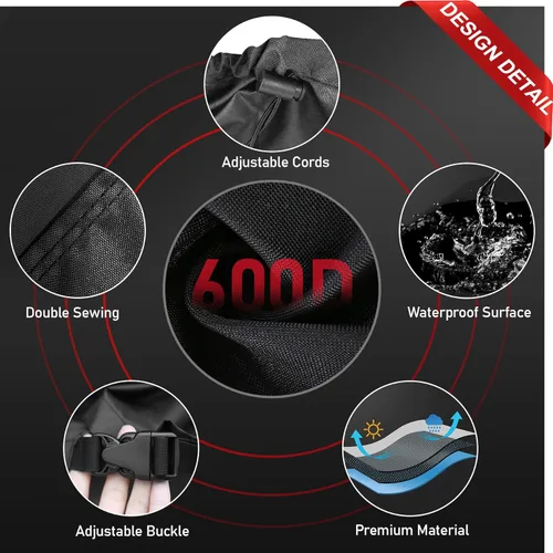 Vista 4 de Zettum Funda cuadrada para muebles de patio, funda de mesa 600D para exteriores, impermeable y resistente, juego de fundas grandes de 86 pulgadas