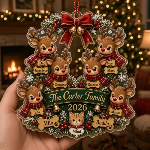 Vista 18 de Taza de Navidad personalizada con diseño de pan de jengibre 2026 Taza de crema_02