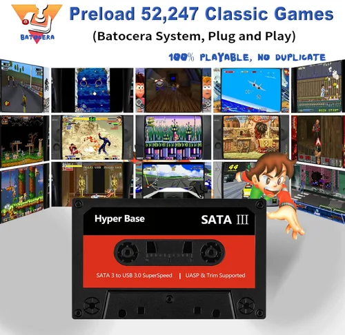 Vista 2 de JFamiglia 2TB External Hard Drive Game Consoles Built-in 52,247 Retro Games, Video Game Console Game Drive for Windows PCMac, HDD USB 3.0, Emulator