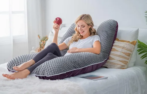 Vista 6 de Meiz Almohada de embarazo, almohada corporal de embarazo, almohadas de embarazo para dormir, almohada de maternidad para mujeres embarazadas