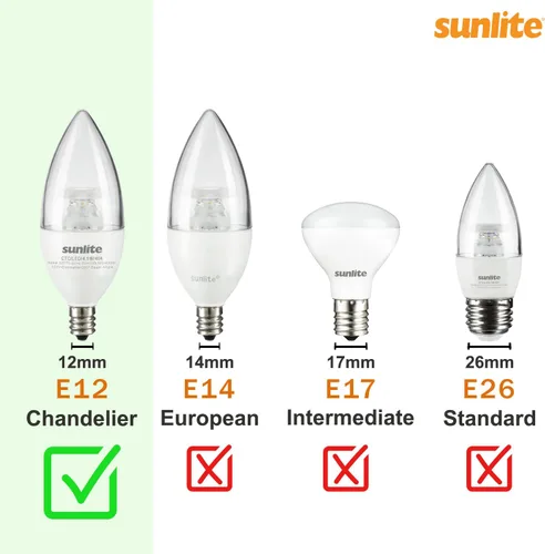 Vista 6 de Sunlite 01275 7C7 Bombilla incandescente, 7 vatios, base de candelabro E12, luz nocturna pequeña C7, bombilla de color, rojo, 25