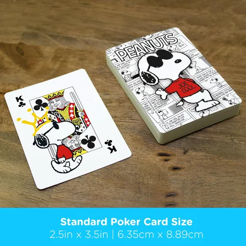 Vista 5 de Aquarius Peanuts Joe Cool - Baraja de cartas con temática Joe Cool para tus juegos de cartas favoritos, mercancía y coleccionables de Peanuts