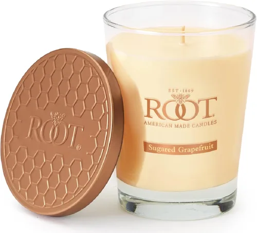 Vista 38 de Root Candles Velas Aromáticas Mezcla de Cera de Panal Vela Artesanal Premium, Veriglass Pequeño, Limón y Bergamota