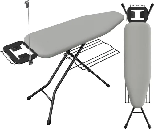 Vista 10 de Yaheetech Tabla de planchar, tabla de planchar compacta con soporte para cable, soporte para plancha de vapor y bandeja de almacenamiento inferior
