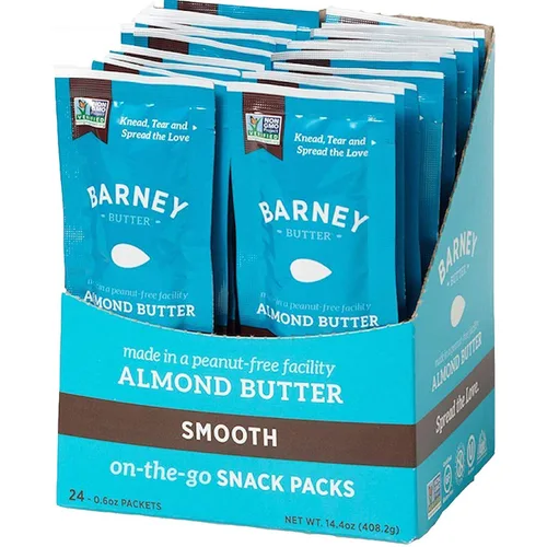 Vista 9 de Barney Butter Paquetes de bocadillos de mantequilla de almendras, Bare Smooth, 0.6 onzas (paquete de 24), sin azúcar ni sal añadida, almendras sin
