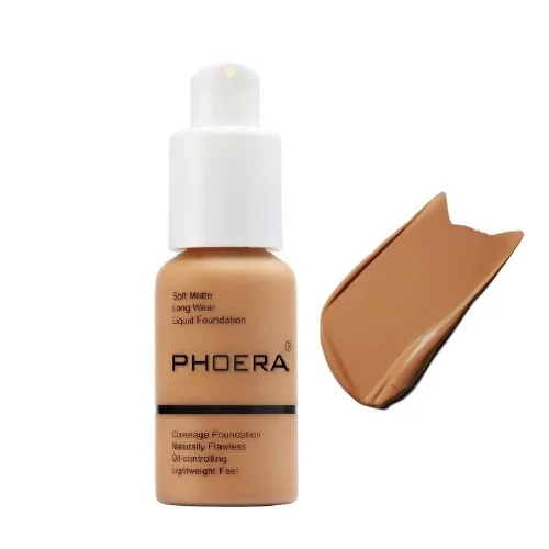 Vista 8 de PHOERA - Base de maquillaje líquida mate suave y impecable para mujeres. (porcelana #101)