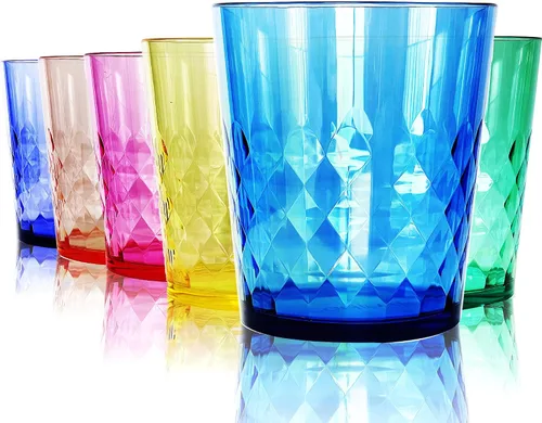 SCANDINOVIA - Vasos irrompibles de 13 onzas - Vasos acrílicos vibrantes, inastillables, reutilizables y aptos para lavavajillas, bordes lisos, sin