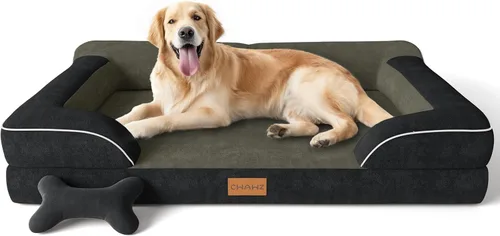 Vista 22 de CWAWZ Cama ortopédica para perros extra grandes, cama ortopédica para perros con espuma viscoelástica de gel refrescante, cama impermeable
