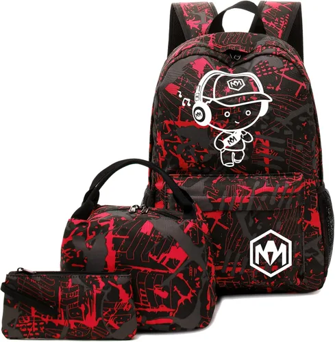 Vista 9 de Mochila escolar para estudiantes, mochila de viaje para adolescentes