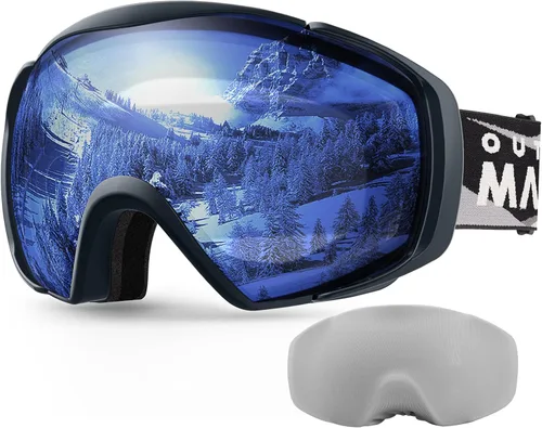 Vista 8 de OutdoorMaster Gafas de esquí con cubierta, gafas de nieve para snowboard OTG antivaho