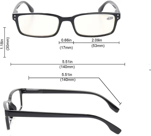 Vista 3 de 2 pares de gafas para computadora con protección UV, bloqueo de rayos azules, antirreflejo y resistentes a rayones, 0, 2 Pack negro, 1