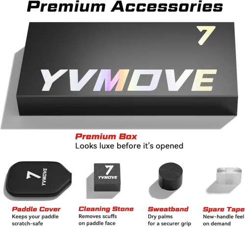 Vista 9 de Pickleball Paddle with T700 Raw Carbon Fiber Surface & 16mm STR-Core Power Polymer Core, Premium Pickle Ball Racket Designed for Ultimate Spin &