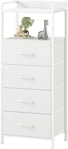 Vista 13 de Somdot - Mesita de noche con 3 cajones, cómoda con contenedores de tela para dormitorio, pasillo, entrada, mueble de mesa auxiliar junto a la cama.