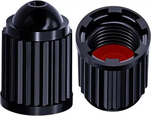 Vista 39 de 30 piezas de tapas de vástago de válvula de neumático TPMS, tapas de vástago de válvula de rueda de plástico negro para TR20008 TPMS, tapas