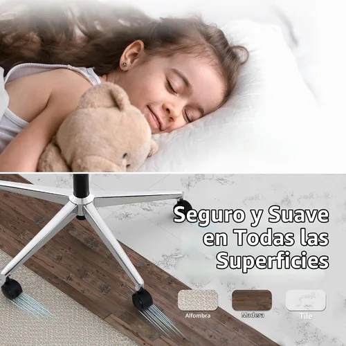 Vista 8 de Silla de oficina ajustable, silla de computadora ergonómica con soporte lumbar y reposacabezas, silla ejecutiva de respaldo alto con función